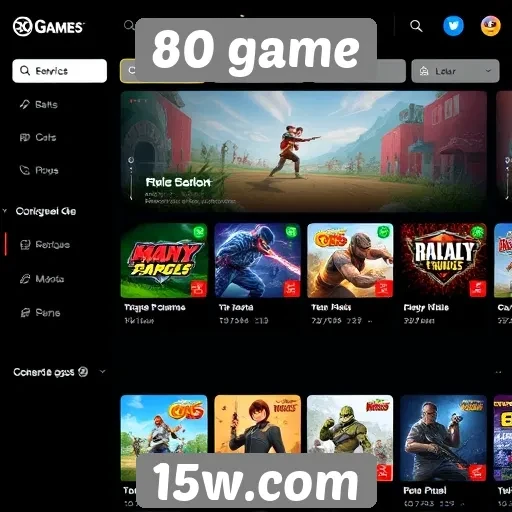 Interface do 80 game facilita navegação e descoberta de jogos